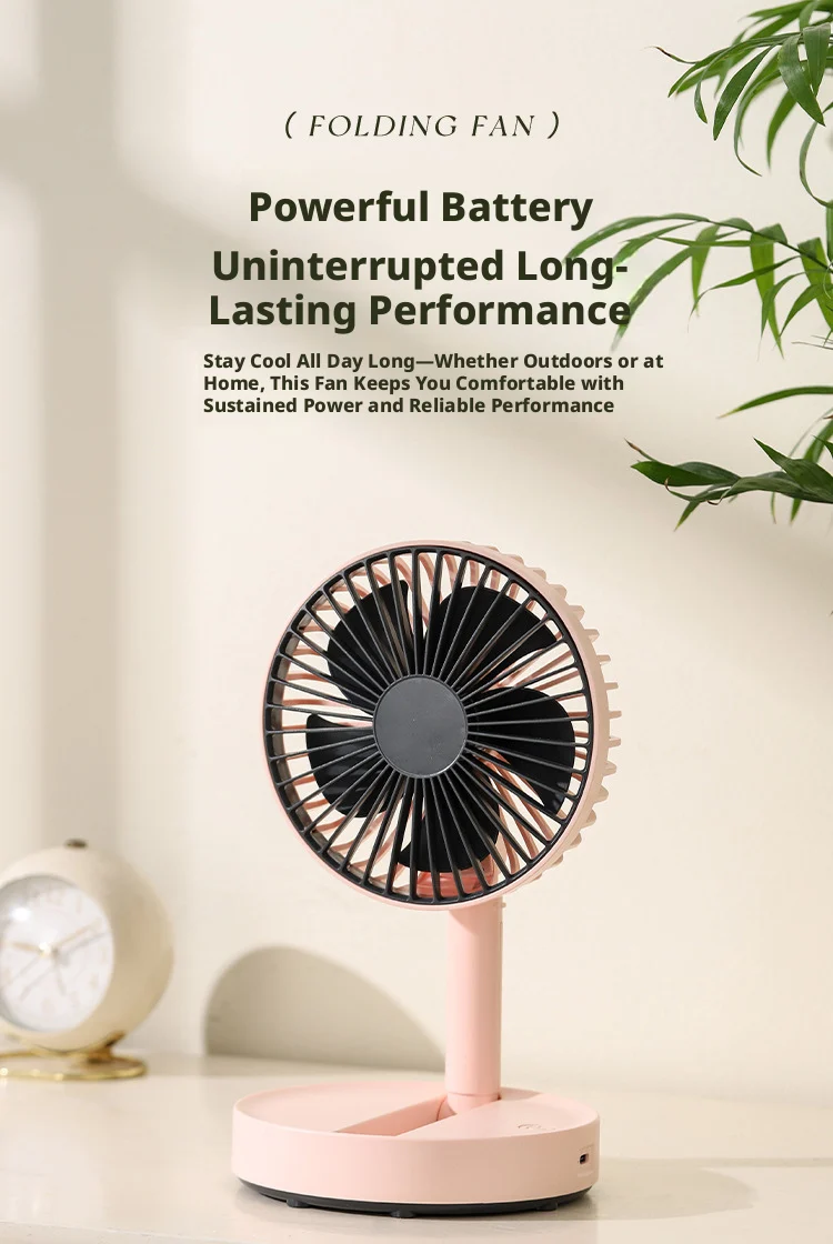 2026 New Desktop Fan USB Charging Model, Long Endurance Foldable Mini Retractable Fan, Dormitory Portable Desktop Electric Fan