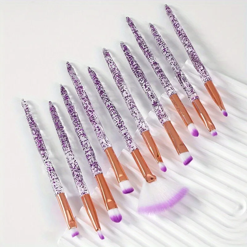 10 pièces/ensemble cristal spirale pinceau de maquillage poignée pinceau de maquillage Blush brosse ensemble de pinceaux de maquillage