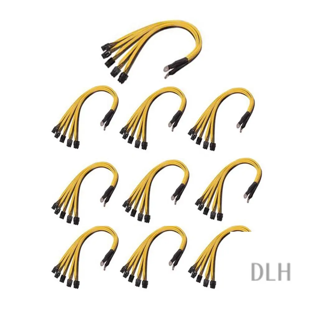 

VO-10Pcs S7 S9 To 5X PCI-E Pcie 6Pin GPU Graphics Card Splitter Power Cable BTC Miner Bitcoin S11 T9+X10 L3+A3 A841 M3 P3