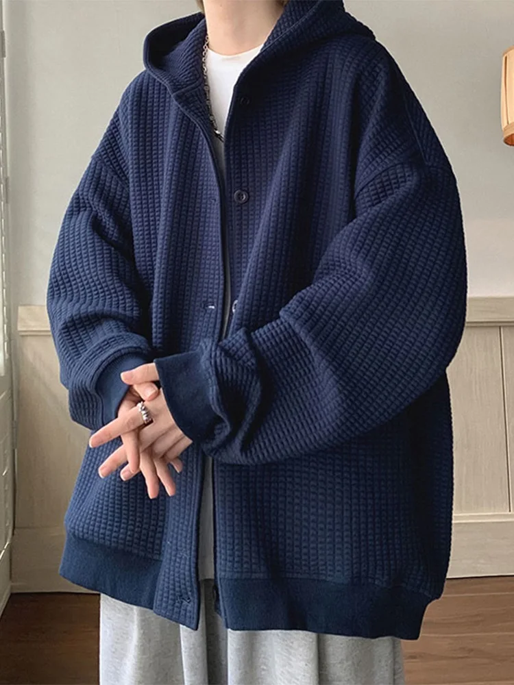 

Мужской вельветовый кардиган с капюшоном, плотный, в американском ретро-стиле, оверсайз, модный, весенне-осенний, повседневный, свободного кроя