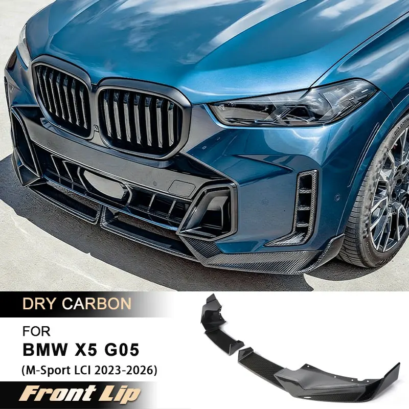 

Car Front Bumper Lip Spoiler for BMW X5 G05 M-Sport LCI 2023-2025 Racing Front Lip Chin Apron Guard Body Kits Prepreg Dry Carbon