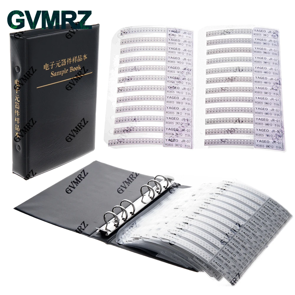 0201 0402 0603 0805 1206 5% Resistor Kit Smd Book  Chip Resistor Assortment Kit FR-07 SMT 170 Values 0R-10M Smd Sample Book