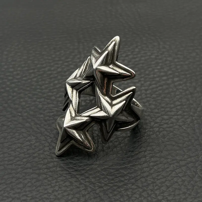 

Кольцо из стерлингового серебра 925 пробы, винтажное кольцо с четверной звездой Навахо, мужское властное кольцо со звездой