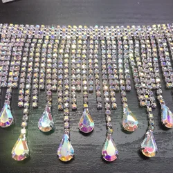 Honor of crystal Shaped Crystal Stone Gold Wholesale High Quality Shinny Crystal Cup Roll Rhinestone Chain For Jewelry
