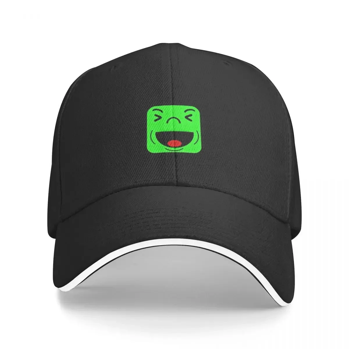 Laugh Often Happy Green Cartoon Classic Sandwich Brim Baseball Cap - Adjustable Unisex Hat for Sports and Sun Protection
