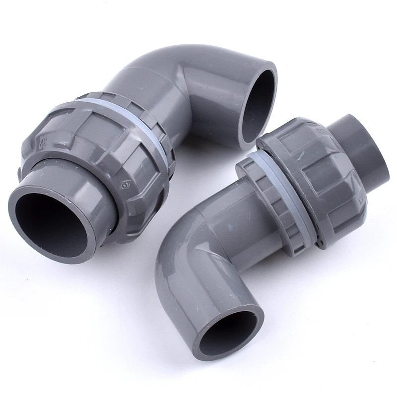 

2~10Pcs 20/25/32/40/50mm PVC Upper And Lower Water Elbow Garden Irrigation Fish Tank Drain Aquarium Quick Connector Fittings