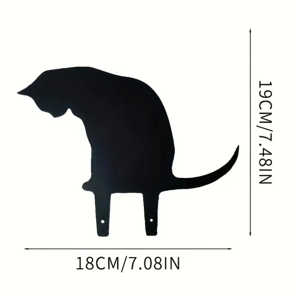 1pc Black Cat Garden Stake – Decorative Metal Cat Silhouette Cutout, Charming Garden Animal Statue for Outdoor Yard Decorations