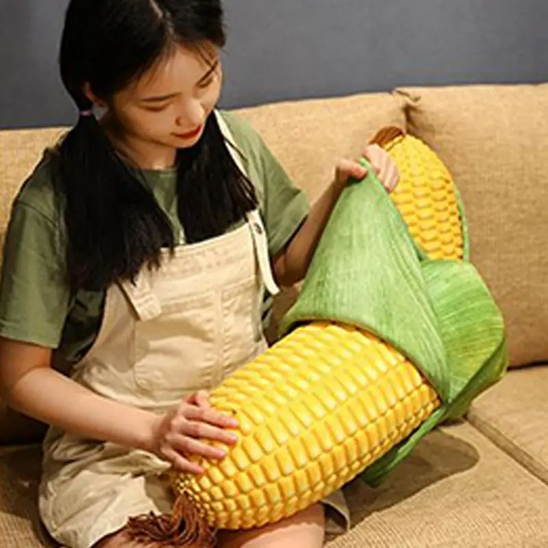 Corn Plush Pillow Soft Food Sofa Bed Stuffed Animal Exquisite Simulation Plant Doll Vegetables Hugging Toy for Kids Teen Family