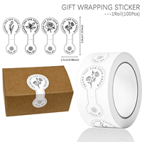 1Roll(100Pcs)Dumbbell Shape Thank You Stickers 2.5*5cm/0.98*1.97'' Craft Decoration \