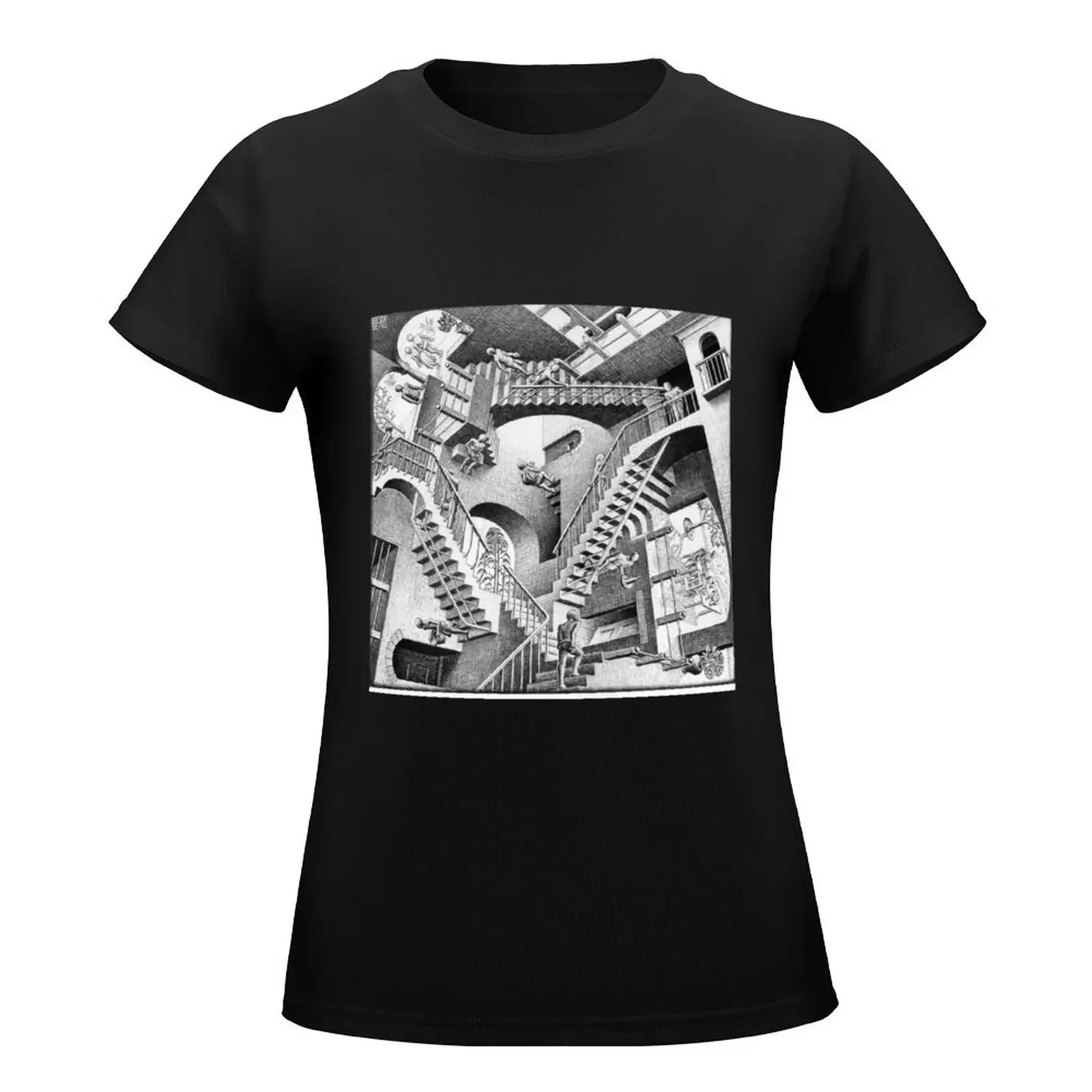 Relativity by Maurits Cornelis Escher T-Shirt summer clothes tops t-shirt dress for Women graphic