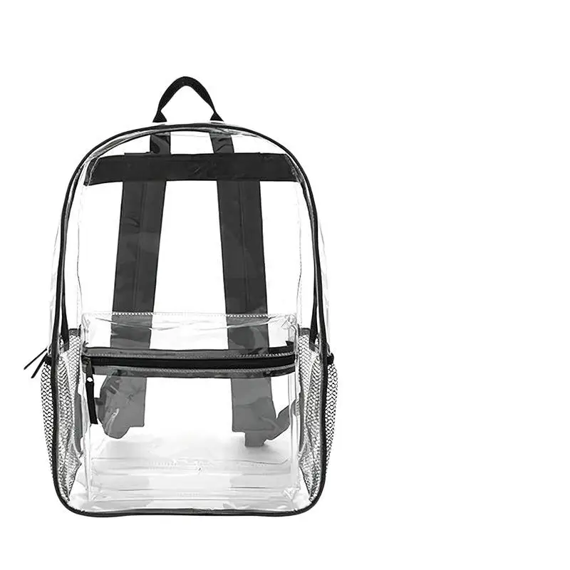 1 Stück Wasserdichter PVC Transparenter Rucksack mit Verstellbaren Trägern, Robusten Doppelreißverschlüssen für Baseball-Stadien, Leichter Transparenter Rucksack – Detail 3