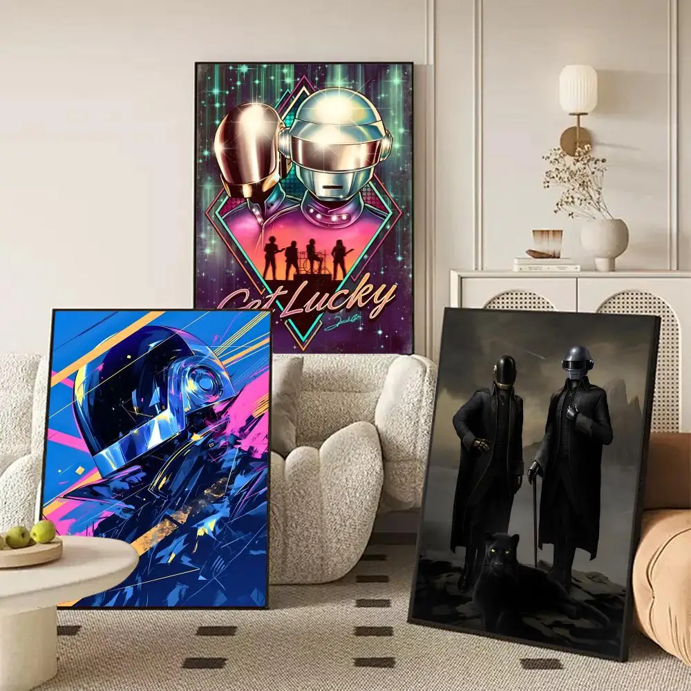 Music D-Daft Punk Band Poster Canvas painting with prints Home bedroom living room decoration gift