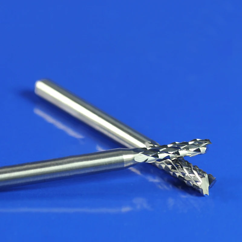 1 Box of 10 Pcs 3.175mm Shank Corn Milling Cutter Tungsten Steel PCB Milling Cutter Point Diam 0.6-3.175mm Woodworking Tools Kit