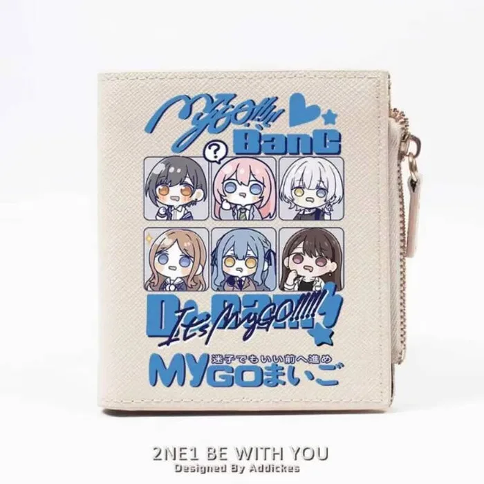 

Аниме Bangdream Mygo модный кошелек из искусственной кожи, кошелек для карт, монета на молнии, сумка для денег, подарок для косплея B2106, аниме