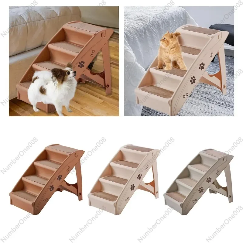 Foldable Dog Stairs Steps Pet Ladder Kitten Kitty Non Slip Platform Puppy Climbing Cat Ramp for Tall Bed Car Couch Sofa Play