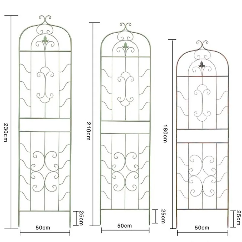 180/210/230cm Metal Garden Trellis for Climbing Plants Rustproof Sturdy Vegetable Rose Flower Cucumber Clematis Fence Panels