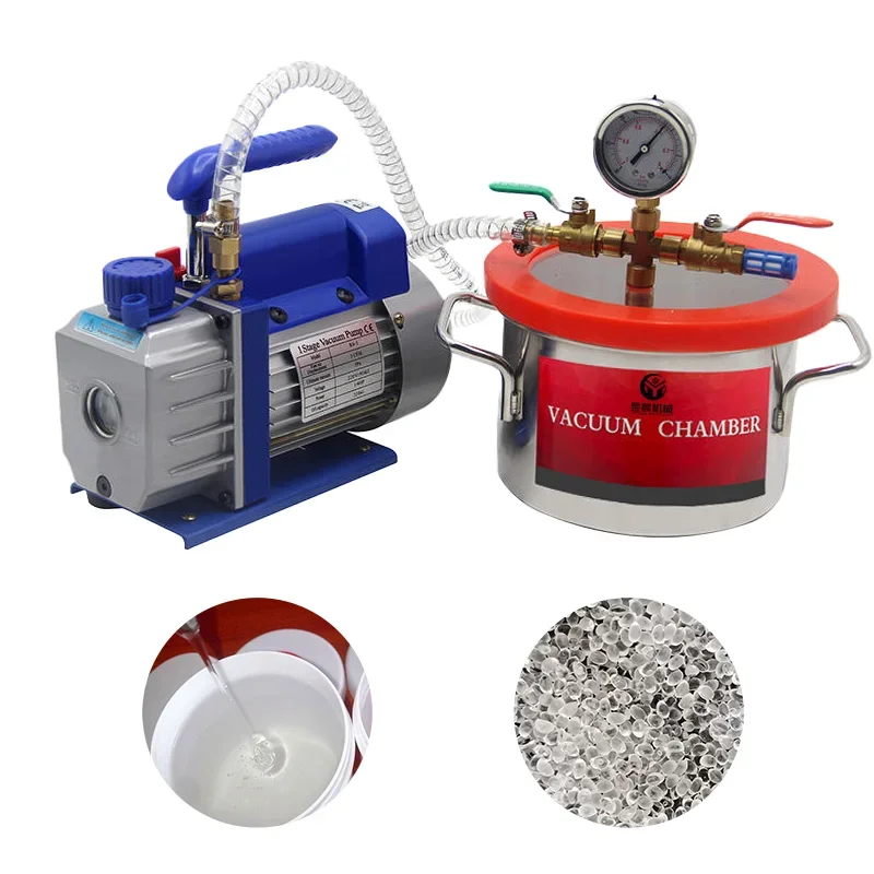 

Производители Одноступенчатый вакуумный насос 9/8 куб. футов RS-4 5-галонный комплект вакуумной камеры HBS-T5