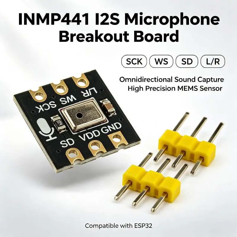 INMP441 High Precision I2S Omnidirectional Microphone Module MEMS for Security System Voice Detection