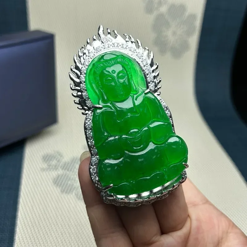

Natural Quartzite Jade Guanyin Brand Pendant, Ethnic Style Fashion Atmospheric Necklace Pendant
