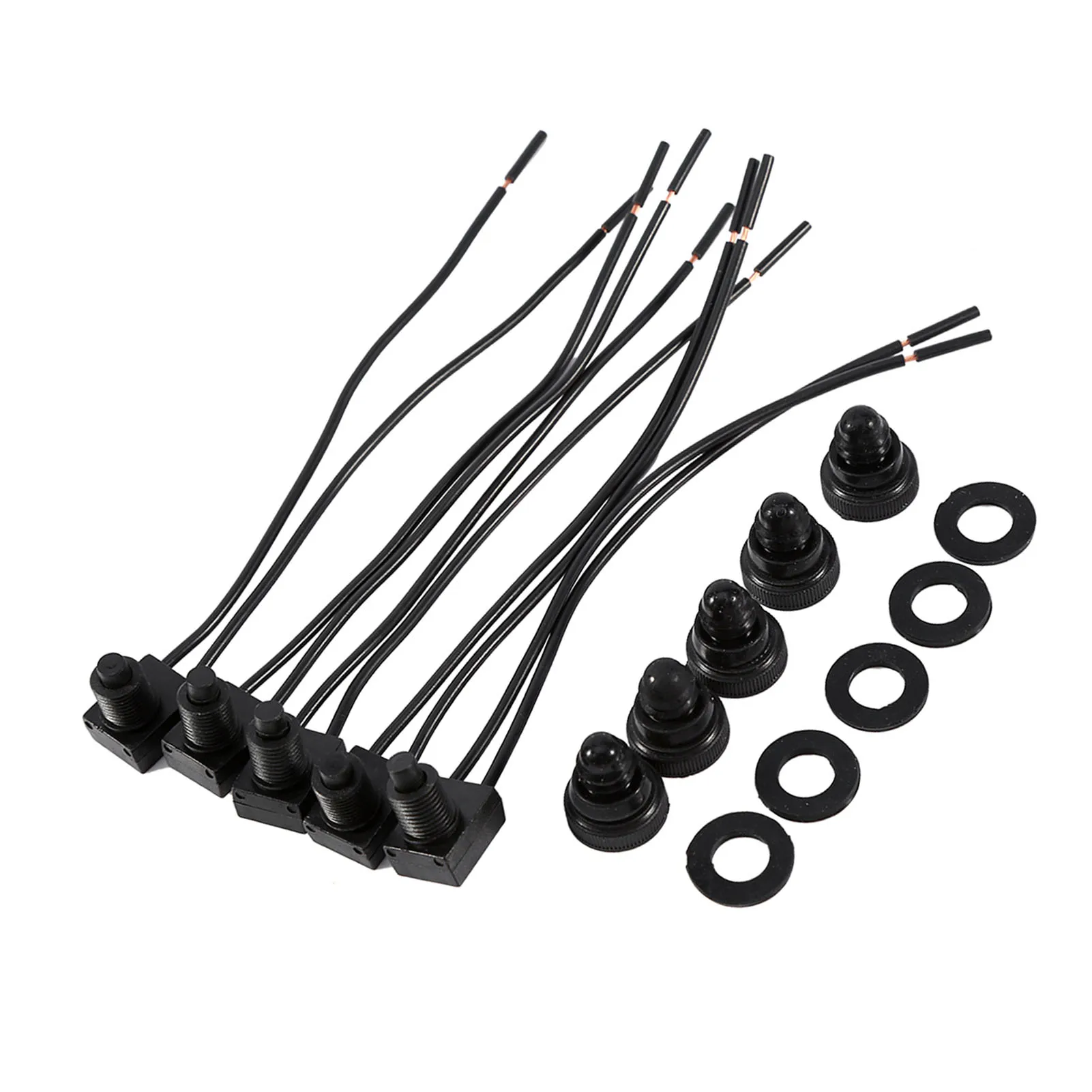 4 بوصة يؤدي للدراجات النارية قطب واحد 12 فولت زر ضغط مقاوم للماء على إيقاف مع سلاسل 4 بوصة لسيارة دراجة نارية #2