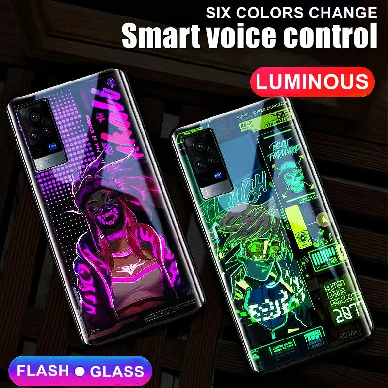 New Redmagic 9 Pro Luminous LED Call Light Flash Up Glass Case for Nubia Red Magic 8 Pro Plus 7 7S 6S 6 Pro 5 Shcokproof Fundas