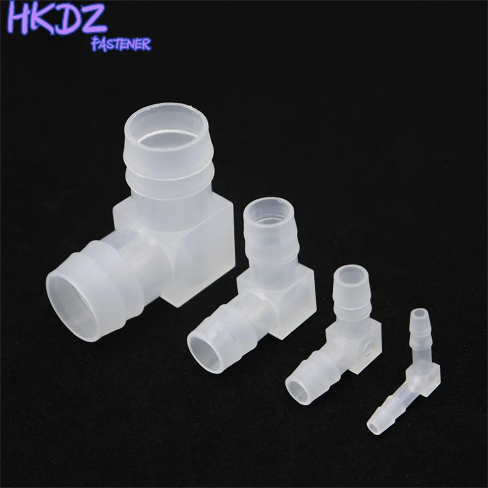 5pcs 4mm~20mm Water Connector PP Food Grade L Type 90 Degree Elbow Bend 2-way Splitter Pipe Tube Hose Joint Adapter