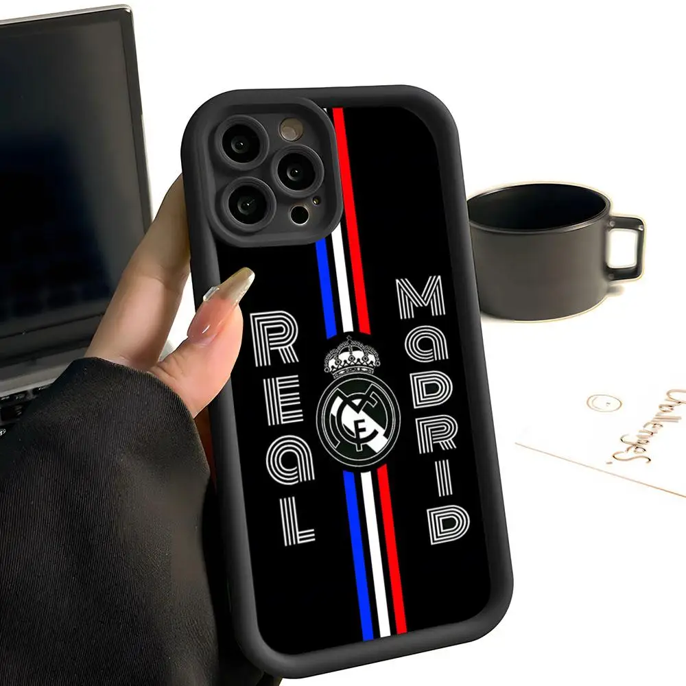 R-Real M-MadridE-S Telefoonhoesje Simpele Effen Kleur Mat Siliconen Voor iPhone 17 16 13 12 15 14 Promax Plus All-inclusive Valbescherming