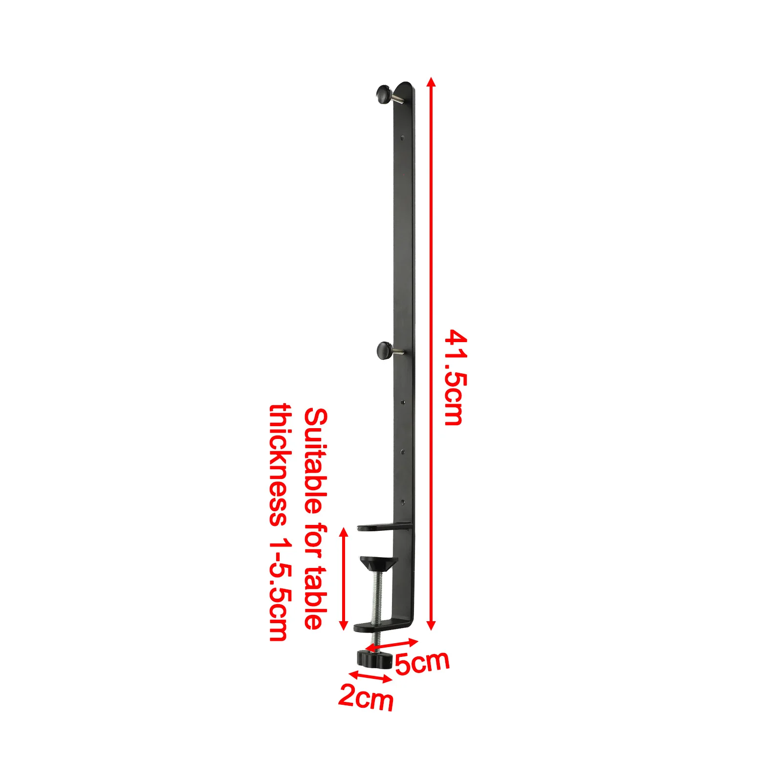 

Black Extended Desk Clamp Desk Clamp For Pegboard Use Tool Long Lasting Metal Construction Supports Heavier Items
