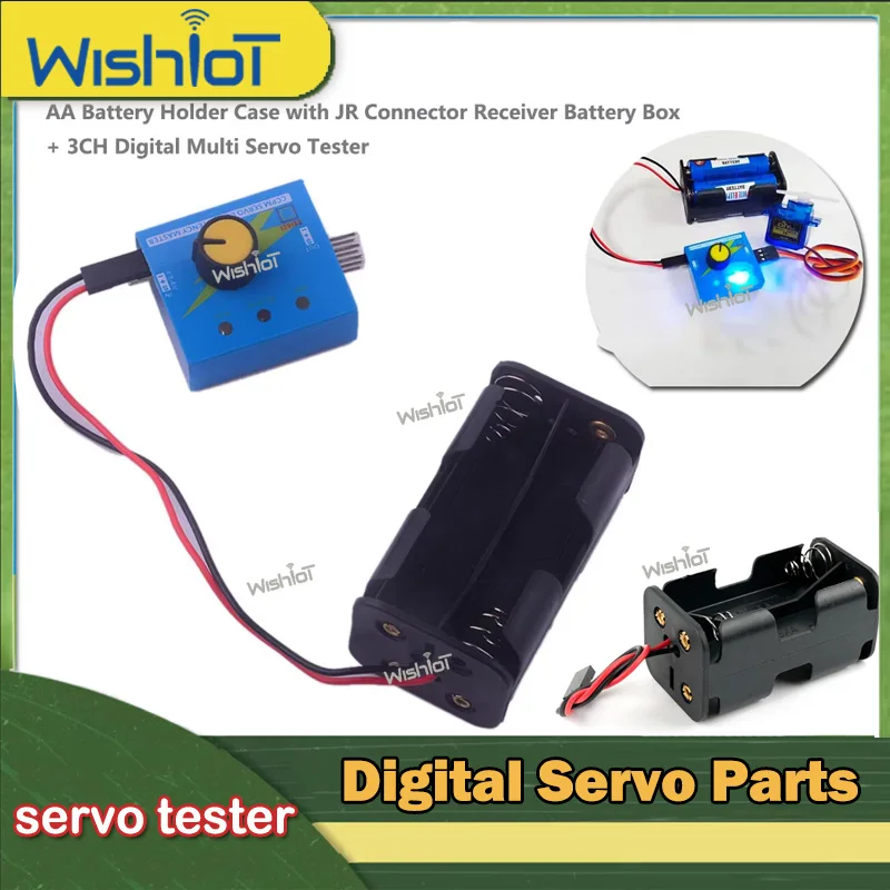 3CH Digital Servo Tester RC Consistency CCMP Master Speed Controller Checker + Cell AA Battery Box Holder Case for Servo Parts