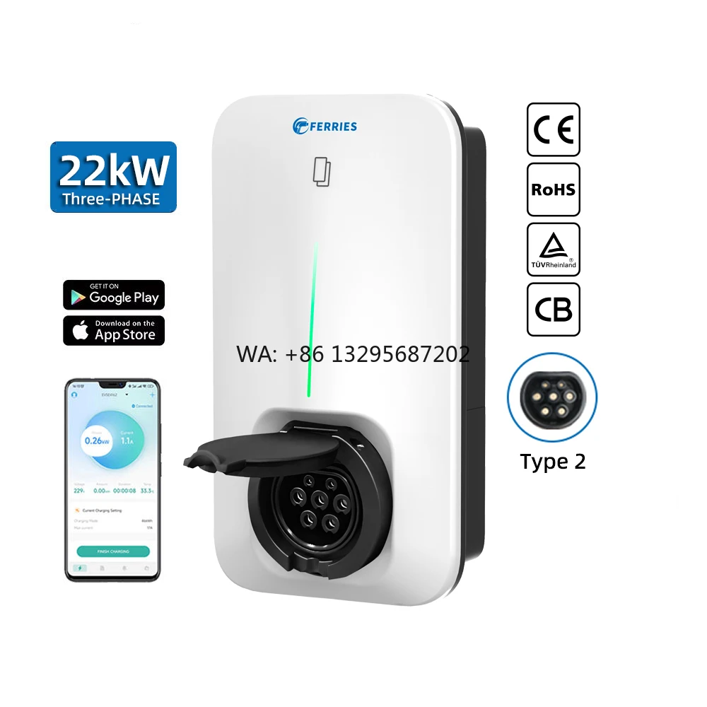 

Byd Smart Wall EV Charger 22KW 32a 380v LEVEL 2 Three Phase WiFi Bluetooth APP HOME Wall-mounted Electric Car Charger Station