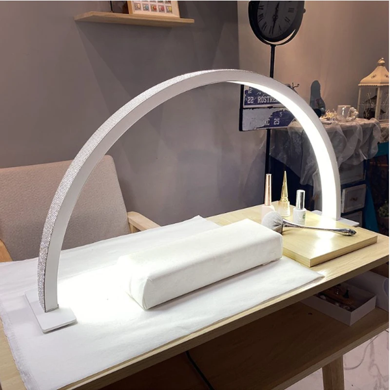 

48W Half Moon Beauty Lamp Skincare Face Wash Desktop Eyelash Embroidery Arc Fill Light LED Nail Special Lighting 55cm