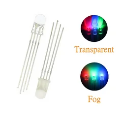 100pcs 4Pin 5mm RGB LED Emitting Diode Indicator Red Green Blue Multicolor Common Anode Cathode PCB Bulb