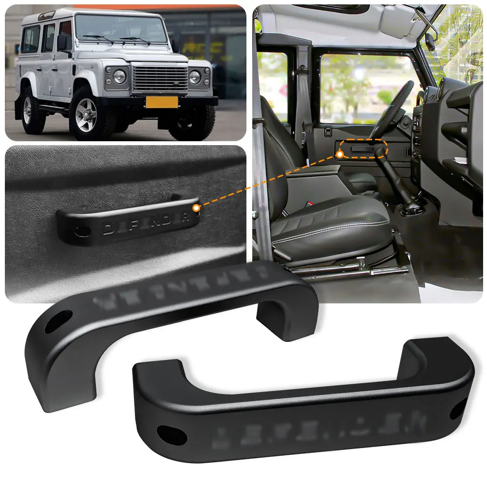 

2PCS Aluminum Alloy Inner Door Grab Handle Replacement Parts Fit For Land Rover Defender 90 110