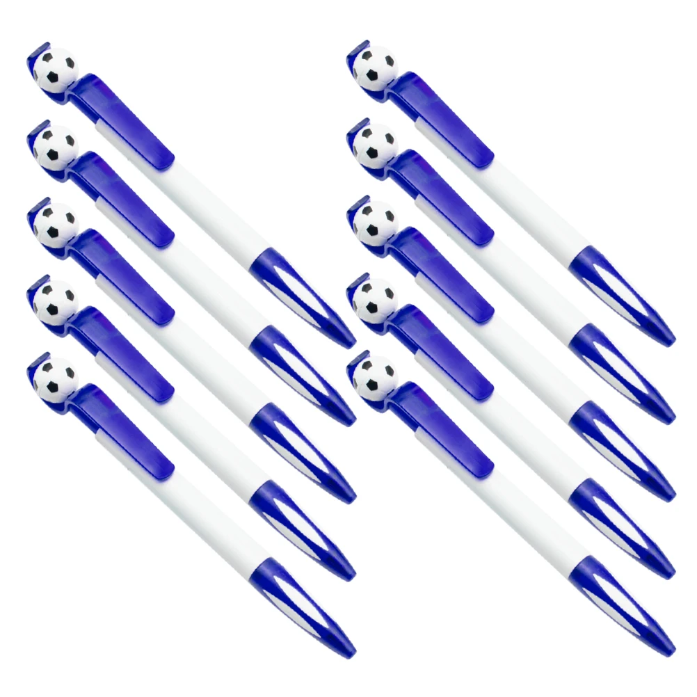 

10pcs Ballpoint Pens Soccer Shape Writing Stationery Retractable Handwriting Cartoon Office Tools Smooth Portable Storage