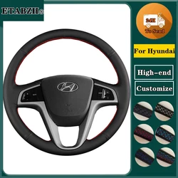 Braid Car Steering Wheel Cover For Hyundai Solaris Verna i20 i25 Accent2008-2014Microfiber Leather Steering Wrap Car Accessories