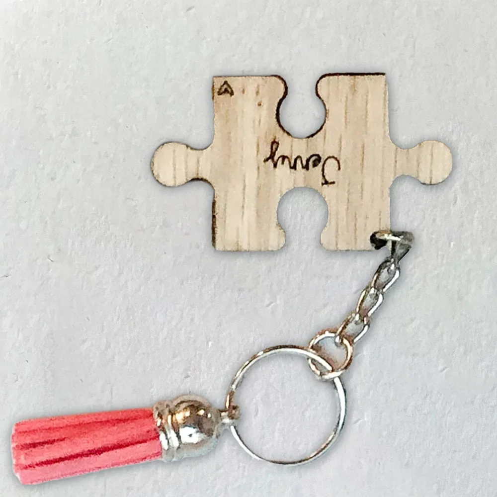 Custom Keychain - Personalized PMMA Puzzle Shape Name Laser Engraved DIY Gift for Daily Use & Unique Presents