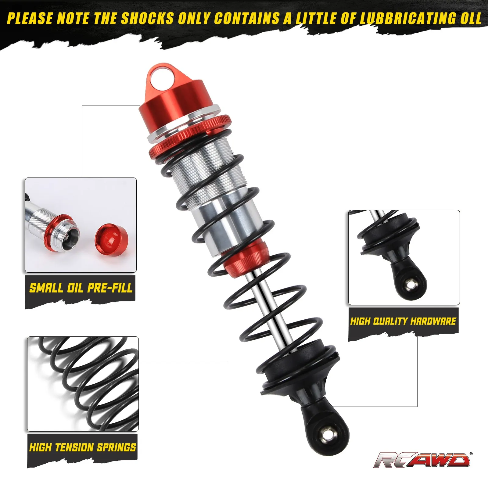 Front ARRMA Karton shock absorber ,damper for Arrma 1/7 1/8 Arrma 6S Outcast Notorious &EXB upgrade parts 2 pcs/set