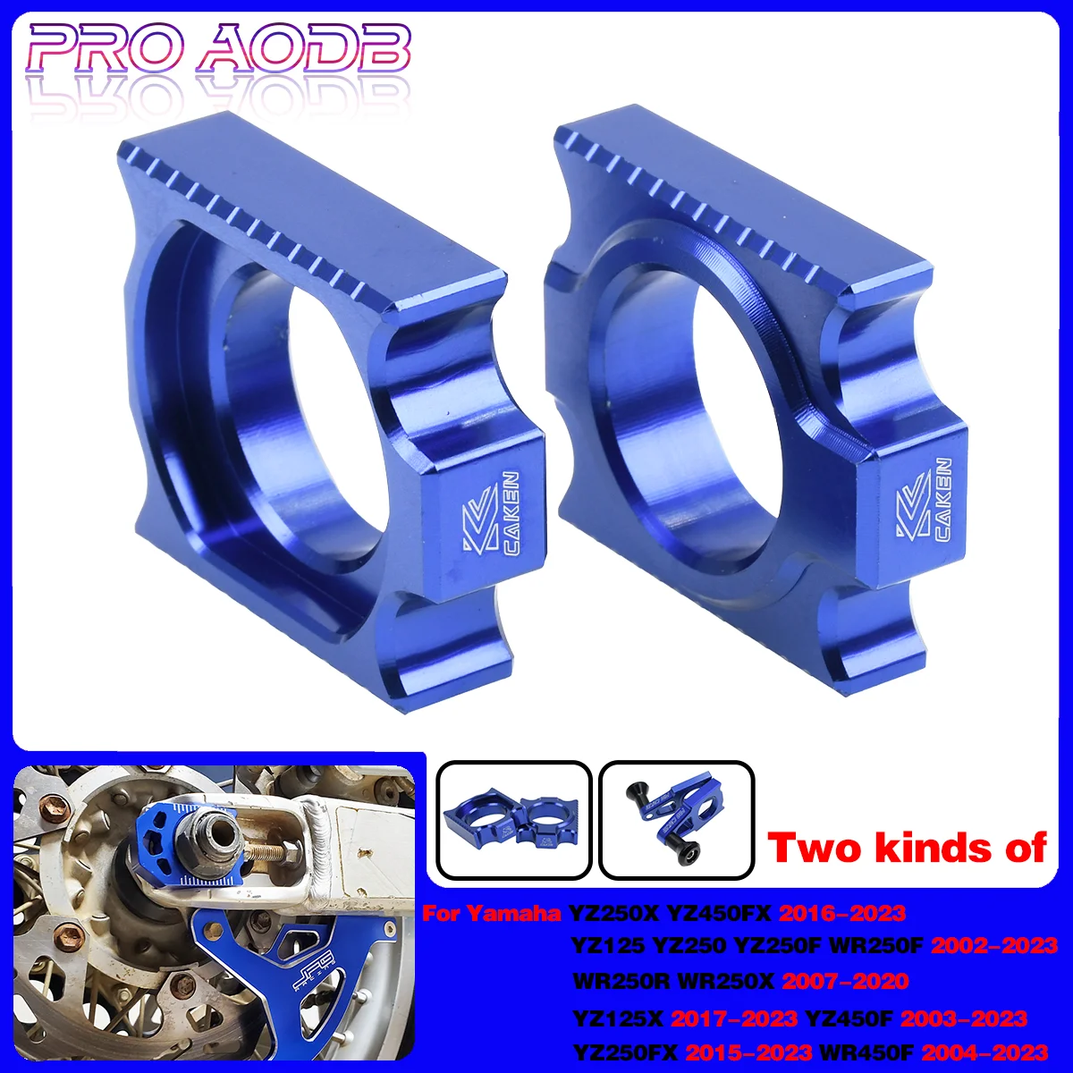 

For Yamaha YZ125 YZ250 YZ250F YZ450F YZ125X YZ250X YZ450FX YZ250FX WR 250F 450F 250R 250X YZF CNC Rear Axle Block Chain Adjuster