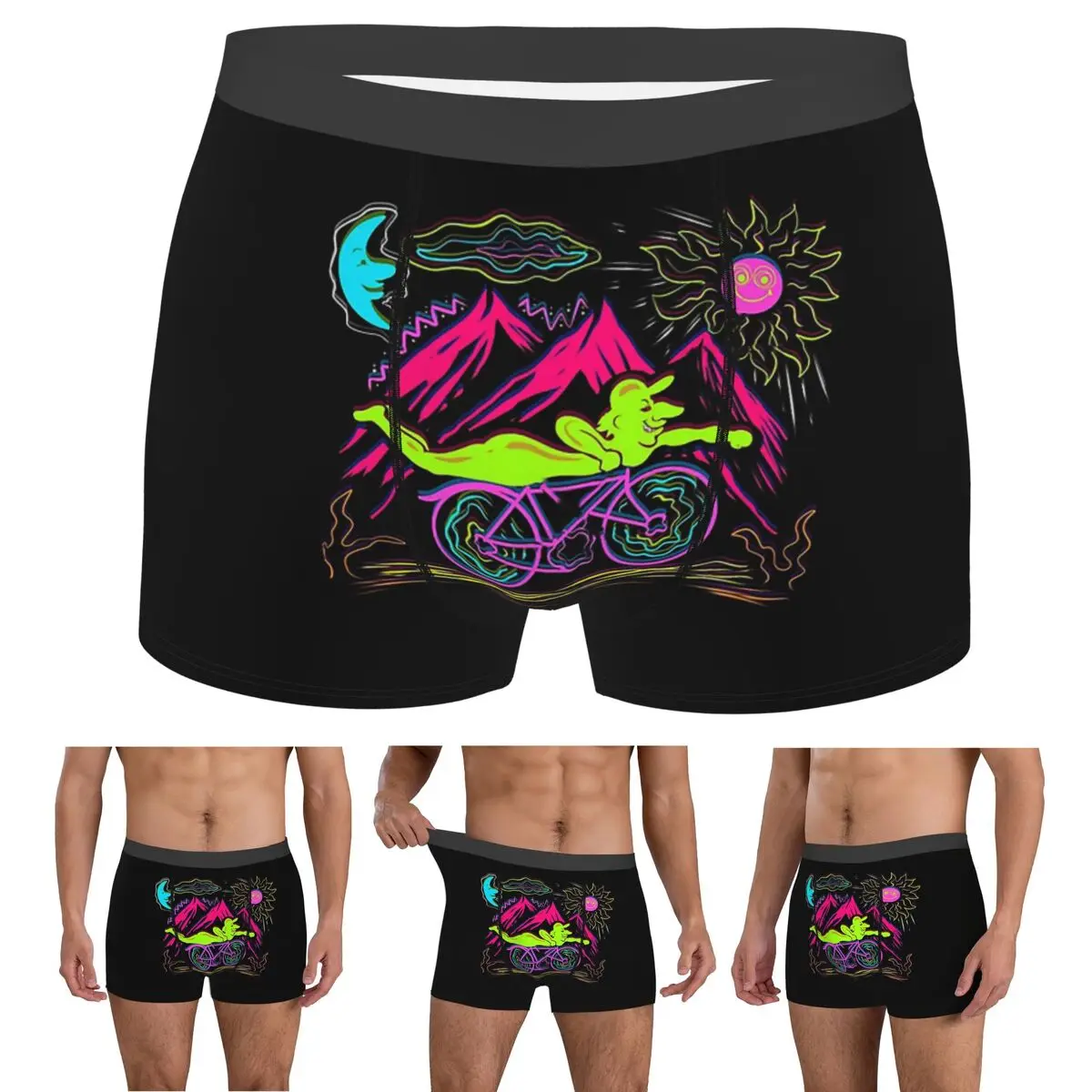 

Boxer Underpants Shorts Bicycle Day 1943 LSD Acid Hofmann Trip Hallucinogen Panties Men's Soft Underwear for Homme Man Gift