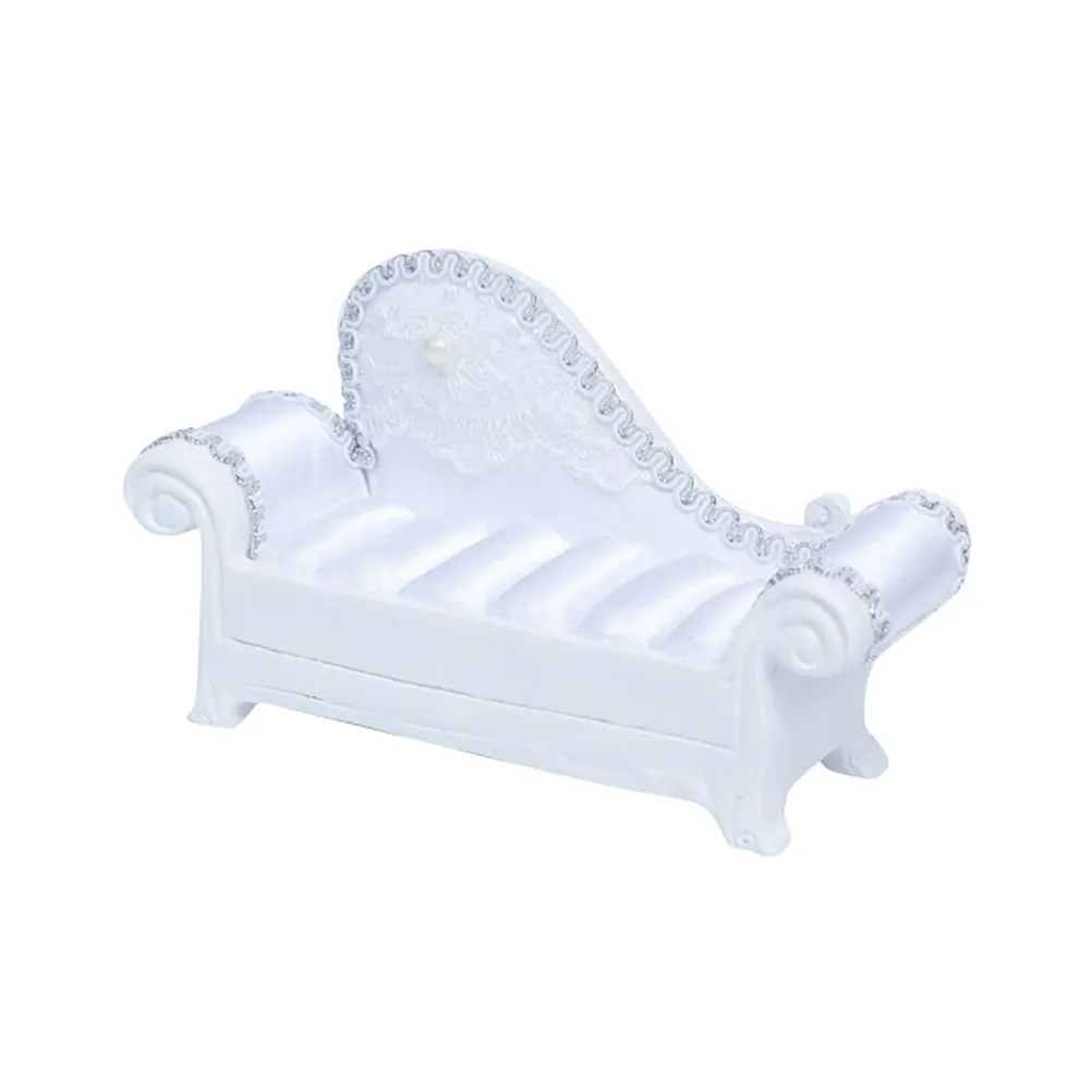 

Sofa Ring Resin Jewelry Display Stand Earring Rack Holder Ring Holder Mini Decor White Storage Case Retro Style