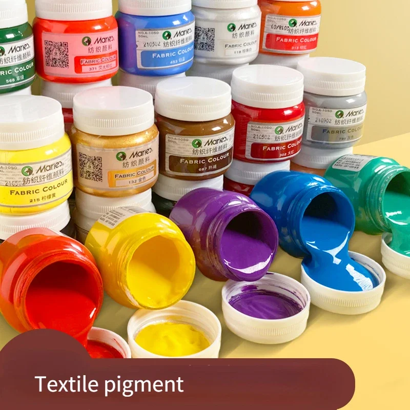 50ML Fabric Color Textile Pigment Hand-painted DIY Graffiti Clothes T-shirts Shoes Blending Solution Painting Paint Art Supplie