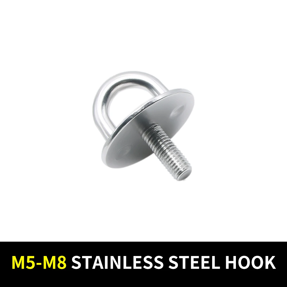 

2/4/6PCS 304 stainless steel ring bolts, M5/M6/M8 wall suspension hooks, U-shaped marine hardware