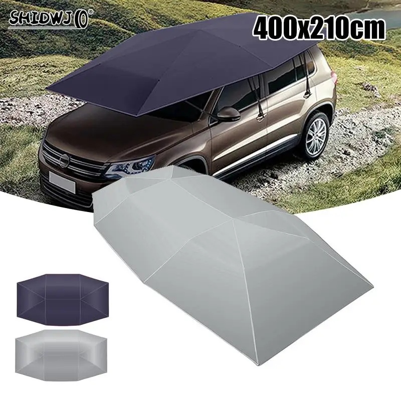 Outdoor Universal Car Sun Shade Umbrella Cover Tent Cloth UV Protection Waterproof Dustproof 4X2.1M (without Frame）