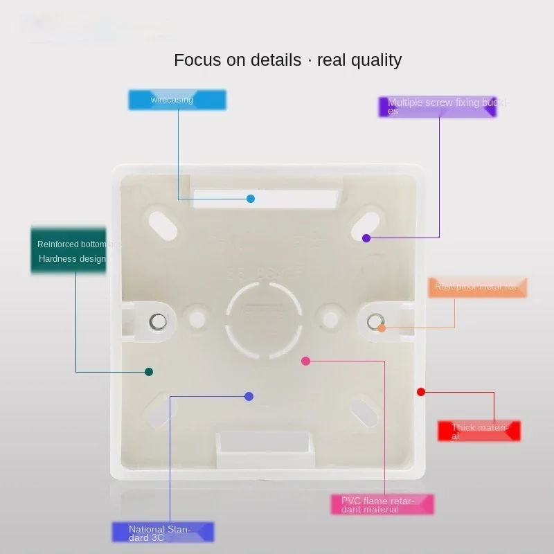 External Switch Socket Accessories Mounting Box for 86mm* 86mm Standard Switch and Socket Mounting Box for Any Wall Location