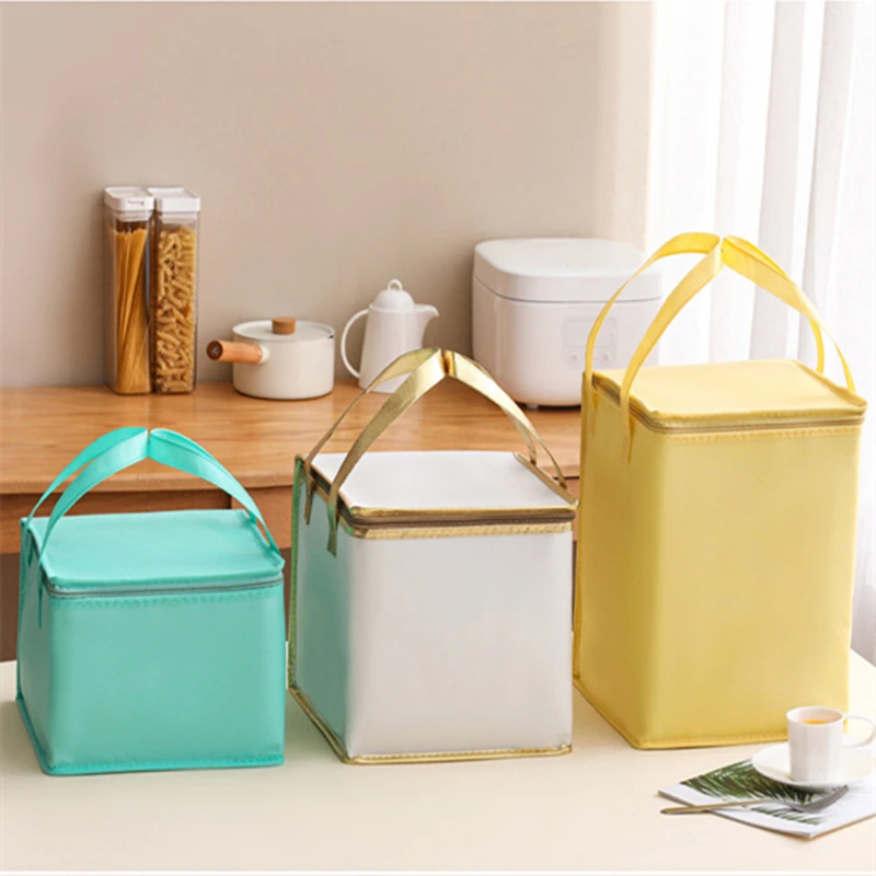 

Foldable Pearl Cotton Cake Insulated Bag Portable Thermal Box Lunch Bags Waterproof Ice Pack Picnic Food Container Delivery Bags