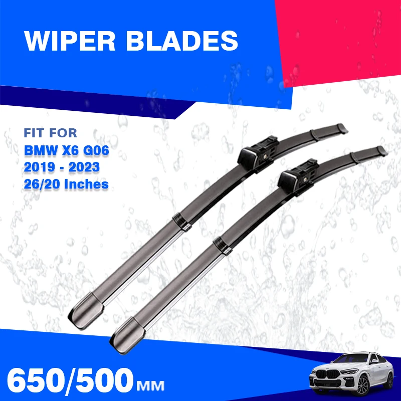 

Front Wiper Blades For BMW X6 G06 X6M F96 2019 2020 2021 2022 2023 Windshield Windscreen Accessories M Sport M50i M60i M50d 40i