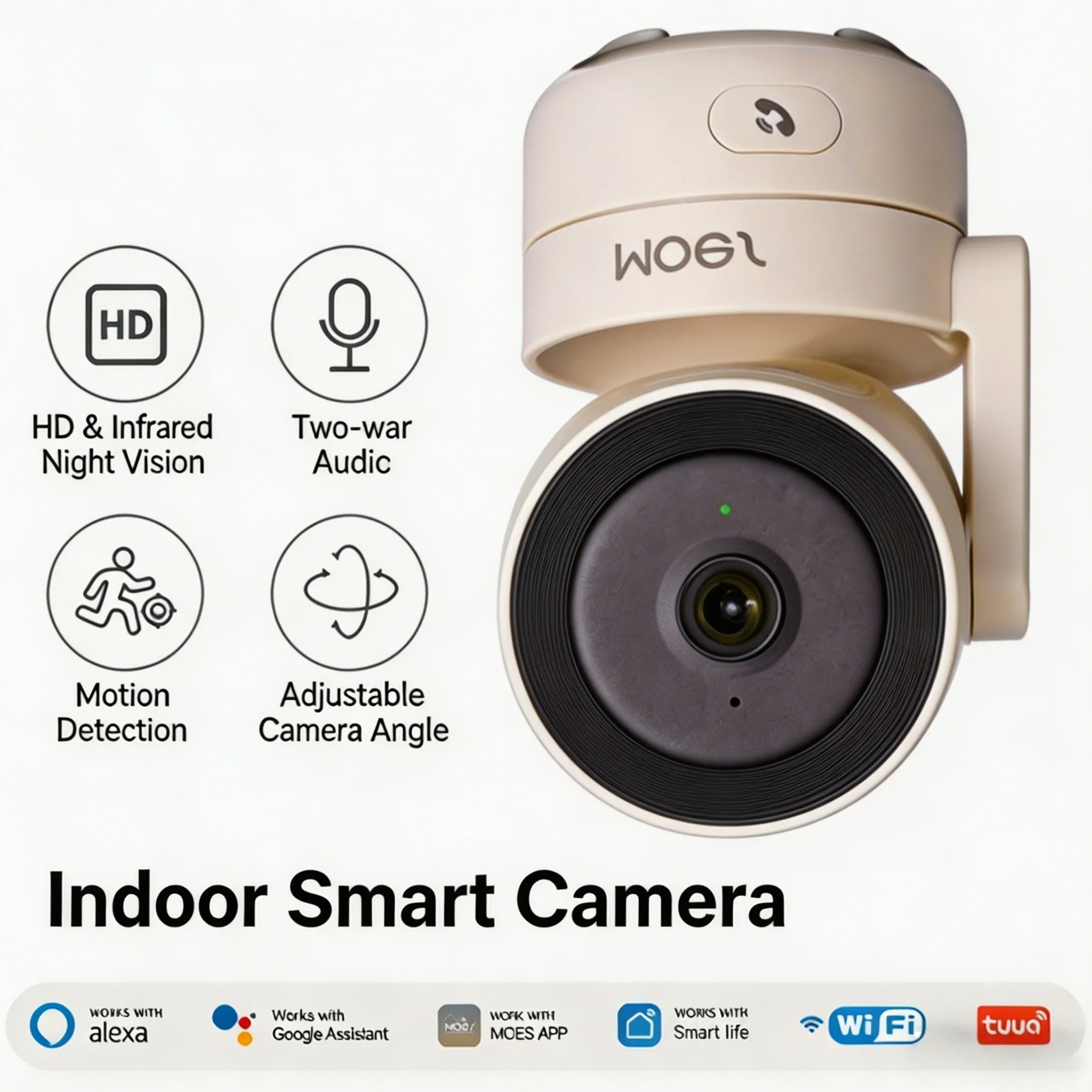 

4 МП Wi-Fi Умная PTZ-камера для помещений с двусторонней аудиосвязью, ИК-ночным видением, обнаружением движения, удаленным просмотром через приложение для наблюдения за детьми и домашними животными, для обеспечения безопасности