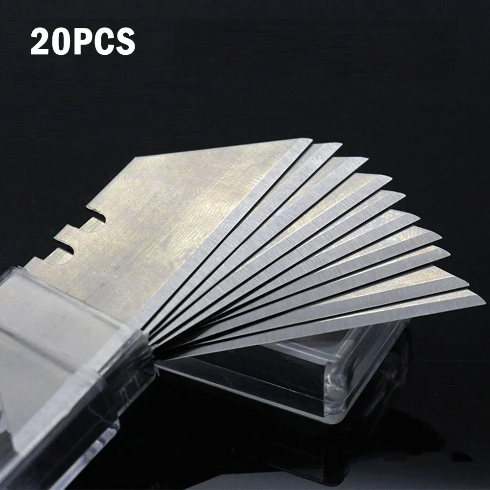 20pcs Carbon Steel Trapezoidal Blade Replacement Trapezoid Blades DIY Art Craft Cutter Tool Blade Hand Tools