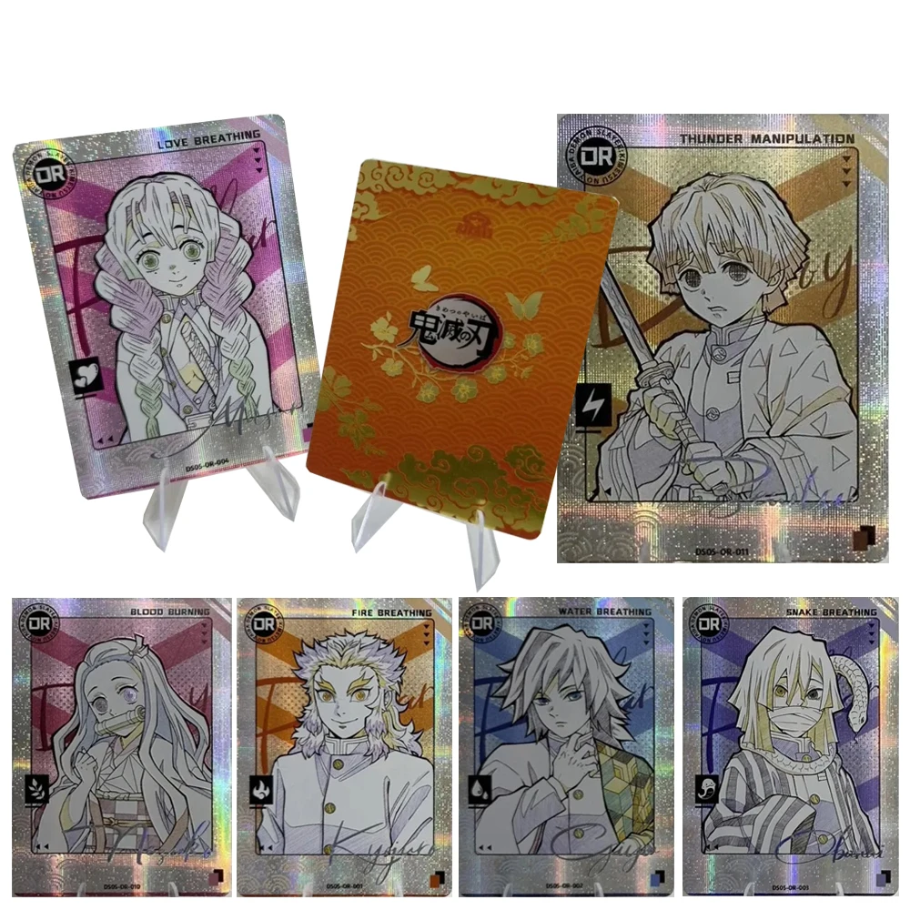 

Demon Slayer или Kamado Tanjirou Agatsuma Zenitsu Kochou Shinobu Kamado Nezuko Коллекционные карты текстурированные сверкающие праздничные подарки