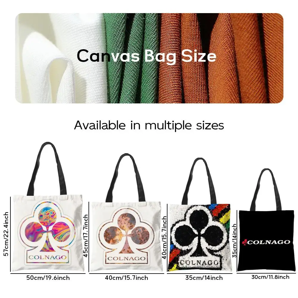 Storage Bags Aesthetic Canvas School Shoulder Bag Lightweight Grocery Shopping Bag Racing Bicycle Logo C-Colnago